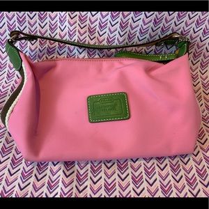 Pink and Green Coach Purse
